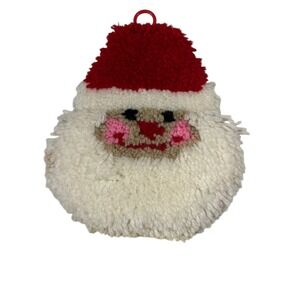 Vintage Santa Claus Latch Hook Christmas Ornament Holiday Decoration Towel Holde